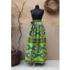 Africká sukně - zelená s velkými květy  L - XL