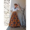 Africka sukně oranžová s mandalou - set