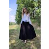 Manšestrová půlkolová sukně -  černá