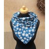 Bavlněný šátek - petrolejový s kvítky