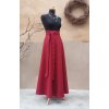 Dlouhá půlkolová sukně - vínová