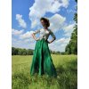 Dlouhá kolová sukně- smaragd