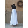 Dlouhá půlkolová sukně - bílá nejen svatební