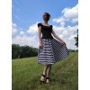 Kolová midi sukně - černý proužek