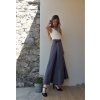 Dlouhá půlkolová sukně - tmavě šedá