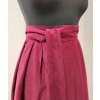 Manšestrová zavinovacá sukně - bordó