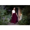 Manšestrová půlkolová sukně  - bordó