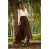 Manšestrová zavinovací sukně - čokoládová