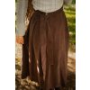 Manšestrová zavinovací sukně - čokoládová