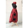 Africká sukně - červený design na černé