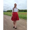 Krátká kolová sukně - červená