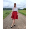 Krátká kolová sukně - červená