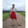 Krátká kolová sukně - červená