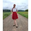 Krátká kolová sukně - červená