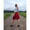 Krátká kolová sukně - červená