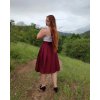 Zavinovací sukně - bordó