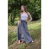 Dlouhá půlkolová sukně - středně šedá