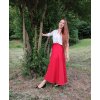 Půlkolová zavinovací sukně - červená