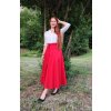 Půlkolová zavinovací sukně - červená
