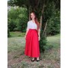 Půlkolová zavinovací sukně - červená