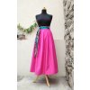 Dlouhá sukně - magenta s africkým páskem