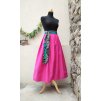 Dlouhá sukně - magenta s africkým páskem