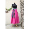Dlouhá sukně - magenta s africkým páskem
