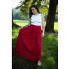 Dlouhá letní sukně -  rudá viskóza