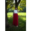 Dlouhá letní sukně -  rudá viskóza