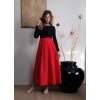 Manšestrová zavinovací sukně - červená
