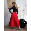 Manšestrová zavinovací sukně - červená