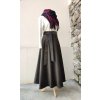 Manšestrová půlkolová sukně - šedá