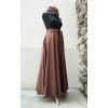 Dlouhá kolová sukně - oříšková