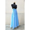 Dlouhá půlkolová sukně - blankytně modrá