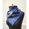 Bavlněný šátek - modrý s květy
