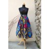 Africká zavinovací sukně  - modrorůžový design midi