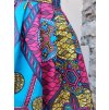 Africká zavinovací sukně  - modrorůžový design midi