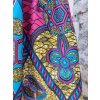 Africká zavinovací sukně  - modrorůžový design midi