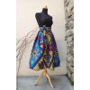 Africká zavinovací sukně  - modrorůžový design midi