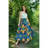 Africká sukně  - modrá s větrníky
