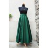 Dlouhá kolová sukně - tmavě zelená