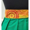 Krátká sukně - zelená s mandalovým páskem