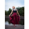 Dlouhá půlkolová sukně - bordó