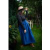 Manšestrová zavinovací sukně - královská modř