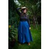 Manšestrová zavinovací sukně - královská modř
