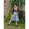 Midi  podzimní sukně - černobílá kostka