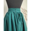 Smaragdová midi sukně - zip
