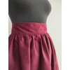 Manšestrová midi sukně zip - bordó
