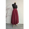 Dlouhá, nabíraná sukně s kapsami - bordó