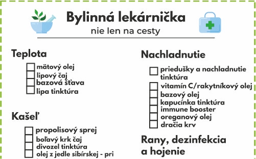 Prírodná lekárnička - nie len na cesty